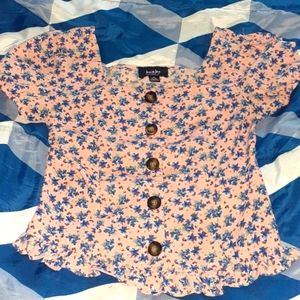 Pink Pufffy Sleeve Top